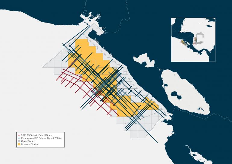 Nicaragua Pacific multi-client regional 2D seismic datasets.